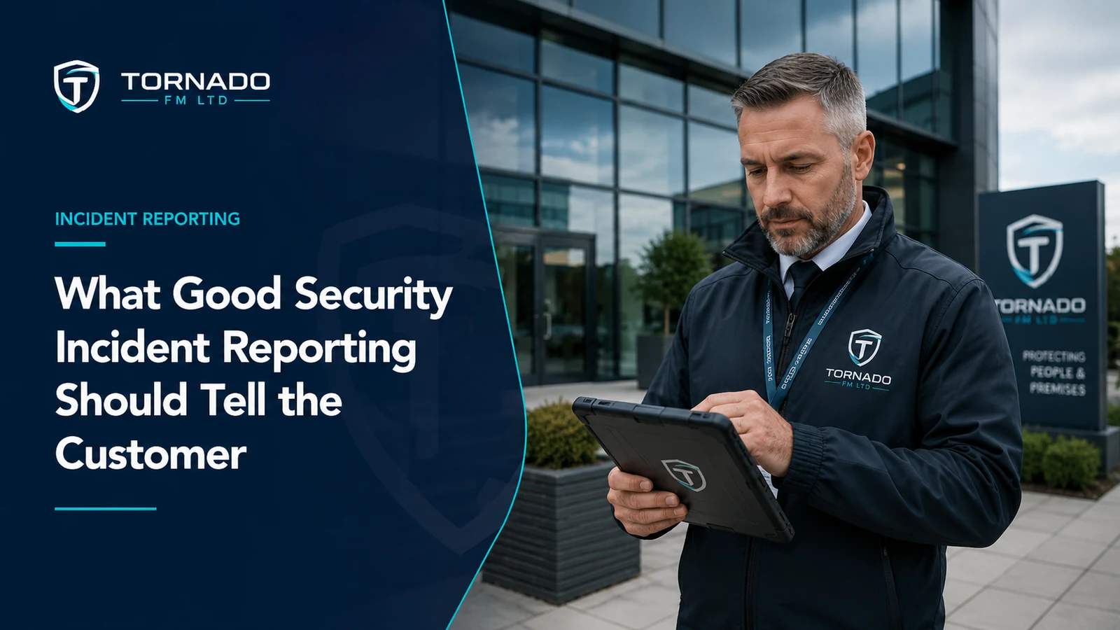 Facilities manager reviewing a commercial security service proposal